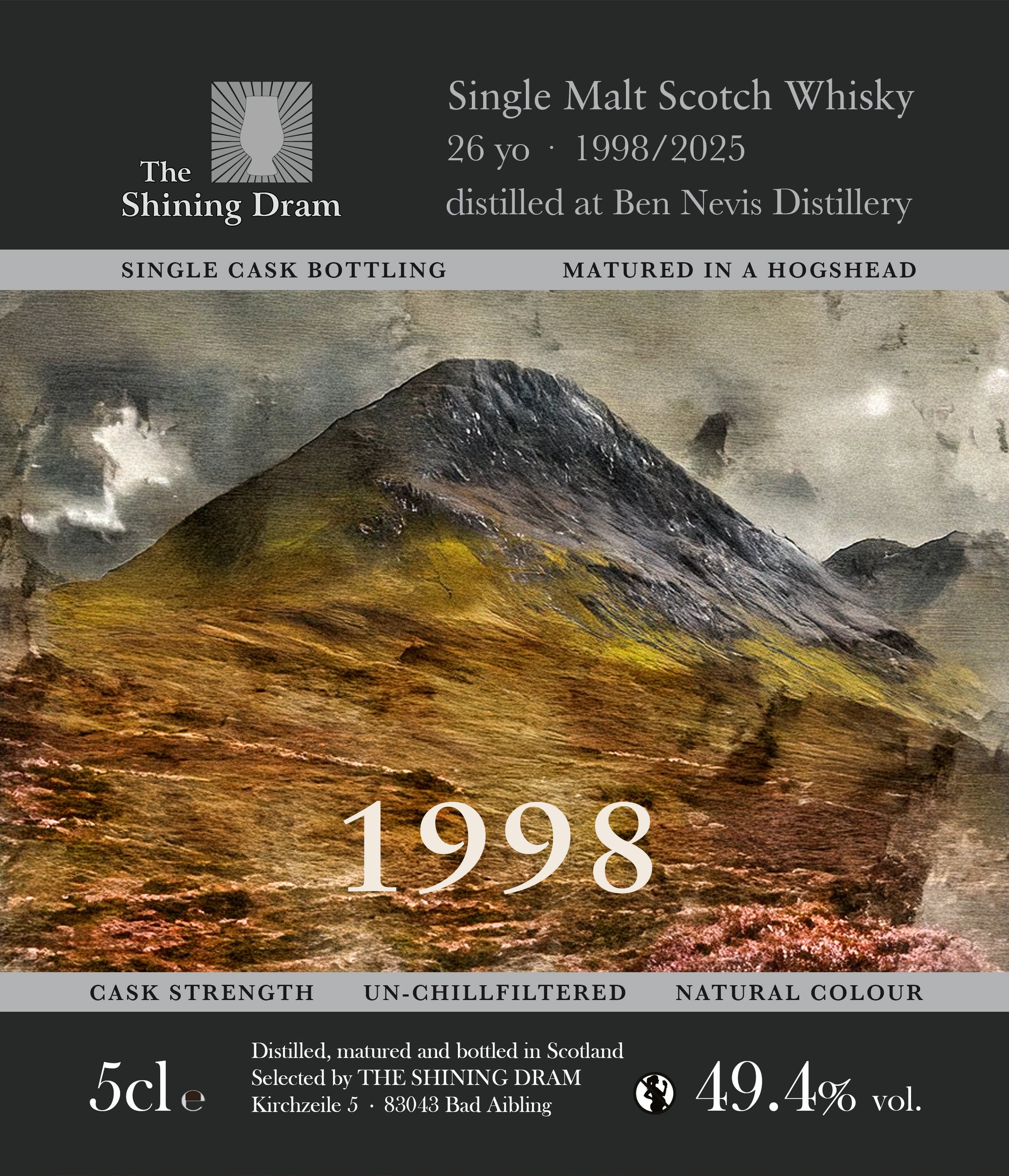 Ben Nevis 1998/2025, 26 Jahre, 49.4 % TSD - Sample 5cl