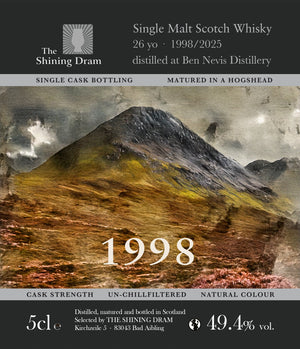 Ben Nevis 1998/2025, 26 Jahre, 49.4 % TSD - Sample 5cl
