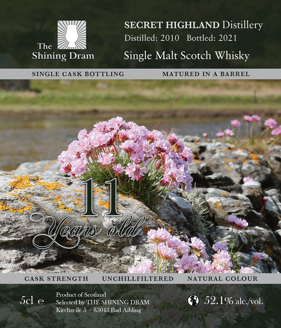 Secret Highland Single Malt 2010, 11 Jahre 52.1 % TSD - Sample 5cl