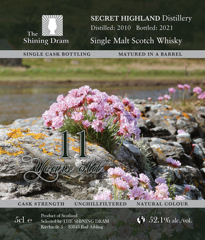 Secret Highland Single Malt 2010, 11 Jahre 52.1 % TSD - Sample 5cl