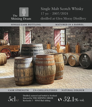 Glen Moray 2007/2024, 17 Jahre, 52.1 % TSD - Sample 5cl