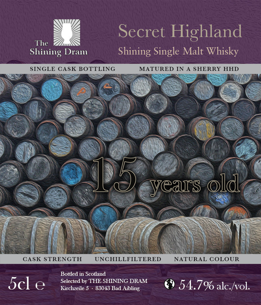 Secret Highland Single Malt, 15 Jahre 54.7 % TSD - Sample 5cl